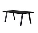 Table Rectangulaire 200cm Aspect Bois Noir Piètement à Métal Noir - Nox