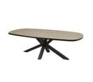 Table Ovale 230cm Aspect Bois Piètement Etoile Métal Noir - Frank