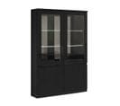 Vitrine 4 Portes Laquée Noir Brillant Avec LEDs - Deyton