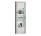 Vitrine 1 Porte Blanc Eclairage LED Intégré Avec Décor Latéral Aspect Marbre - Eros