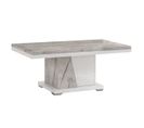 Table Basse Pied Central Blanc Et Aspect Marbre - Eros