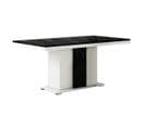 Table Repas Pied Central Blanc Et Aspect Marbre Noir - Ariane