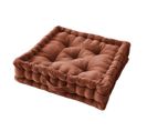 Coussin De Sol 50x50cm Velours De Coton Capitonné Coloris Terracotta - Harris