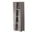 Vitrine 1 Porte Gauche Aspect Noyer Gris Foncé - Dita