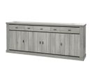 Buffet 4 Portes 3 Tiroirs Aspect Bois Grisé - Massyle