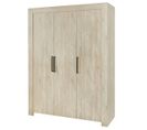 Armoire 3 Portes 165cm Aspect Bois Clair - Natural