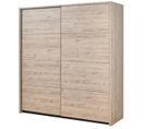 Armoire 2 Portes Coulissantes 2m Aspect Bois Clair - Letty