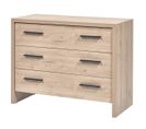 Commode 3 Tiroirs Aspect Bois Clair - Letty