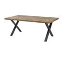 Table 200cm Aspect Bois Piètement X Métal Poudré Noir - Jenna