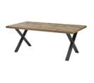 Table 200cm Aspect Bois Piètement X Métal Poudré Noir - Kora