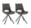 Lot De 2 Chaises Pivotantes Simili Cuir Anthracite - Ferra