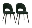 Lot De 2 Chaises Tissu Vert Foncé Dossier Ajouré - Bisca