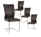 Lot De 4 Chaises Grises Piètement Chromé - Misa