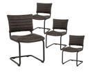 Lot De 4 Chaises Matelassées Anthracite - Assila