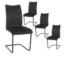 Lot De 4 Chaises Velours Noir Piètement U - Nymeria