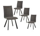 Lot De 4 Chaises Matelassées Grises - Sansa