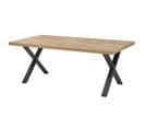 Table 170cm Aspect Bois Piètement X Métal Poudré Noir - Cedra