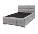 Lit-coffre Boxspring 160x200cm Eco Tissu Gris - Mylis