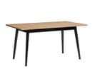 Table Repas 150cm Bois Massif Naturel Et Noir - Pascale