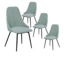 Lot De 4 Chaises Pivotantes Tissu Vert D'eau - Undy