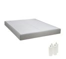 Sommier Tapissier Démontable 2x20 Lattes 140x190cm Lin + Pieds Blancs 15cm - Tapikit