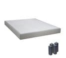 Sommier Tapissier Démontable 2x20 Lattes 140x190cm Lin + Pieds Anthracites 15cm - Tapikit