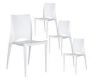 Lot De 4 Chaises Empilables Polypropylène Blanc - Rofa