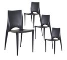 Lot De 4 Chaises Empilables Polypropylène Anthracite - Rofa