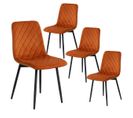 Lot De 2 Chaises Surpiquées Tissu Orange - Passo