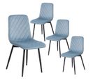 Lot De 2 Chaises Surpiquées Tissu Bleu Ciel - Passo