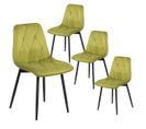 Lot De 2 Chaises Capitonnées Tissu Vert Clair - Gosso