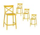 Lot De 4 Tabourets Polypropylène Jaune H97cm - Fermina