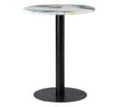 Table D'appoint Ronde Plateau Blanc Effet Aquarelle - Maloi