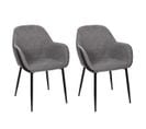 Lot De 2 Fauteuils Tissu Noir Et Gris Chiné - Piaga