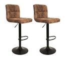 Lot De 2 Tabourets Simili Marron Camel - Julio