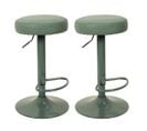 Lot De 2 Tabourets Réglables Simili Vert - Smido