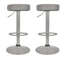 Lot De 2 Tabourets Réglables Simili Gris - Smido