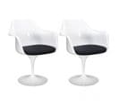 Lot De 2 Fauteuils Design Blanches Et Noires - Mania