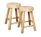 Lot De 2 Tabourets En Bois De Paulownia - Volna