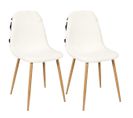 Lot De 2 Chaises Blanches Et Noires Pieds Effet Bois - Wap