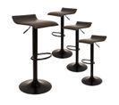 Lot De 4 Tabourets Tissu Marron Foncé - Boly