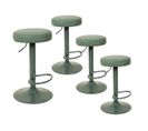 Lot De 4 Tabourets Réglables Simili Vert - Smido