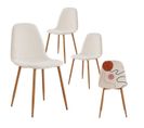 Lot De 4 Chaises Motifs Colorés Pieds Effet Bois - Wap