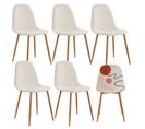 Lot De 6 Chaises Motifs Colorés Pieds Effet Bois - Wap