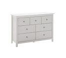 Commode 7 Tiroirs Bois Massif Coloris Blanc - Fred