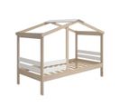 Lit Cabane 90x190cm Mdf Et Pin Coloris Blanc Et Naturel - Messa