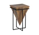 Table D'appoint H.68cm Pyramide Inversée Bois Massif Et Métal Noir - Findy