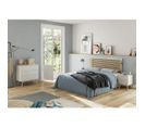 Chambre 140x190cm Avec Commode 3 Tiroirs Pin Naturel Et Blanc Scandinave - Laupell