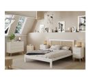 Chambre 140x190cm Avec Commode 7 Tiroirs Pin Naturel Et Blanc Scandinave - Laupell