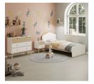 Pack Lit 90x190cm + Chevet 2 Tiroirs + Commode 4t Coloris Blanc Et Naturel - Kaina